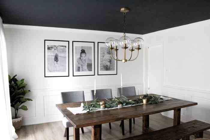 Ceiling room dark dining black modern white wall arinsolangeathome walls color do round instagram april behr jour ink du large