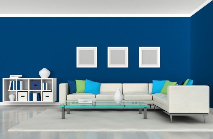 Wohnzimmer farbe blau