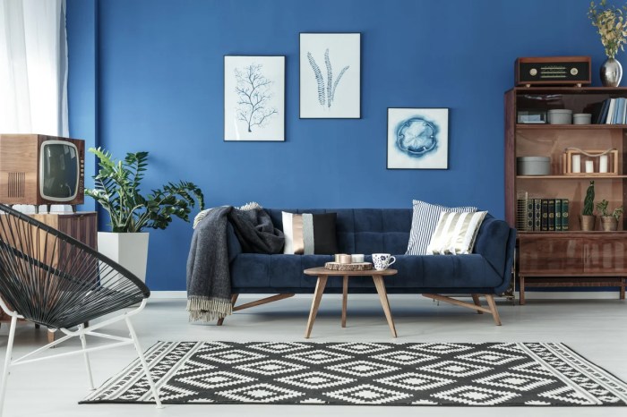 Wohnzimmer einrichten blau