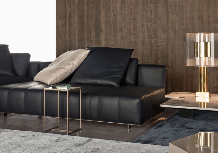 Wohnzimmer einrichten mit schwarzer couch